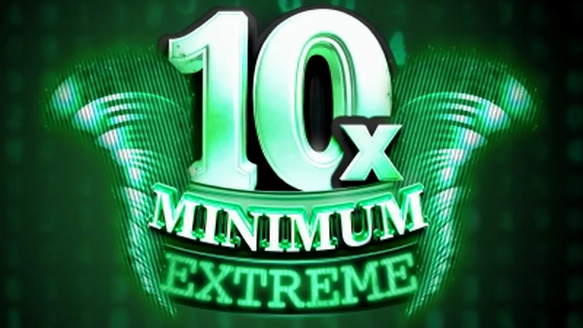 Tampilan antarmuka slot 10x Minimum Extreme dengan desain angka retro