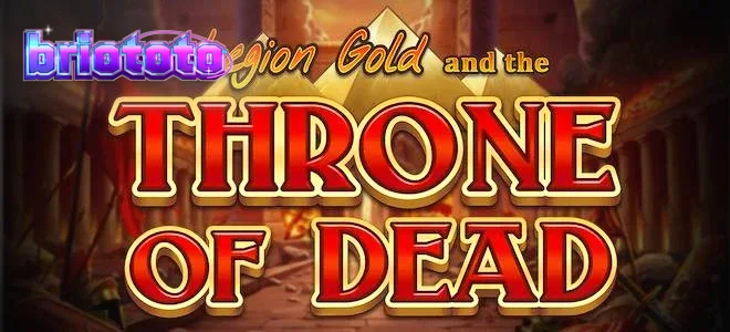 Tampilan visual slot Legion Gold and the Throne of Dead dengan latar belakang kuil kuno.